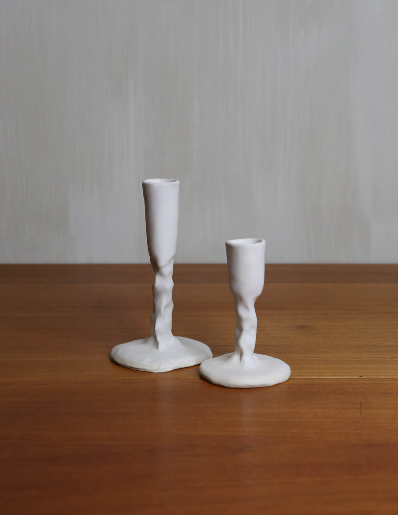 Pinched Candlestick - White