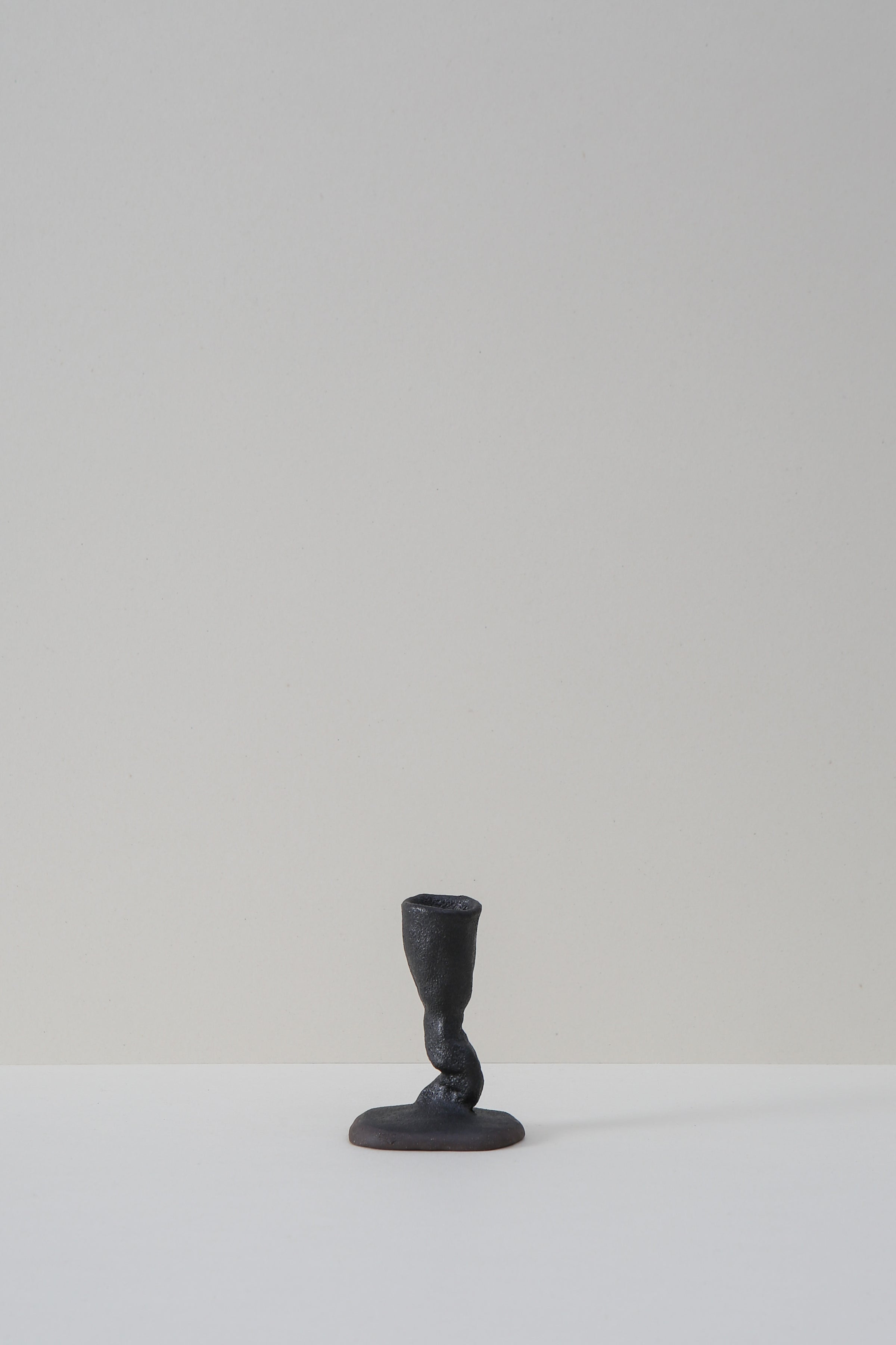 Pinched Candle Holder - Black