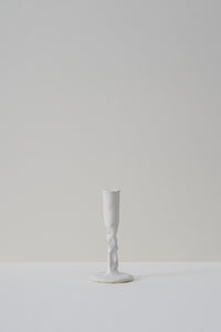 Pinched Candle Holder - White