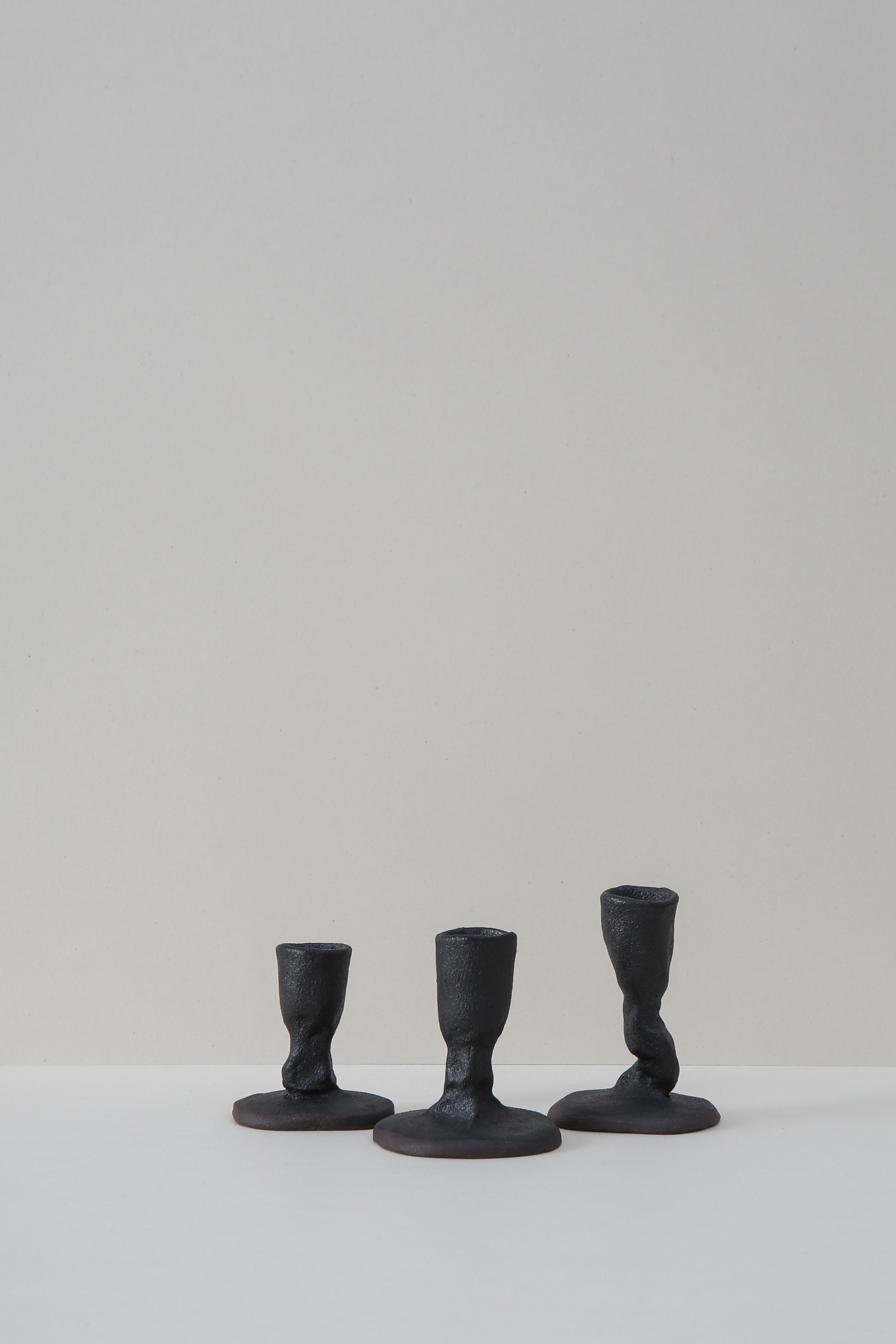 Pinched Candle Holder - Black